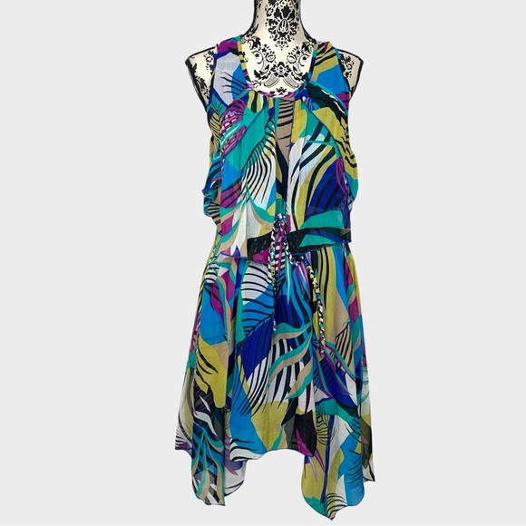 Vintage Nu-Look Tropical Print Dress - Picture 1 of 7